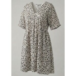 Mittoshop Womens Floral Print V Neck Tie Back Mini Dress Size M